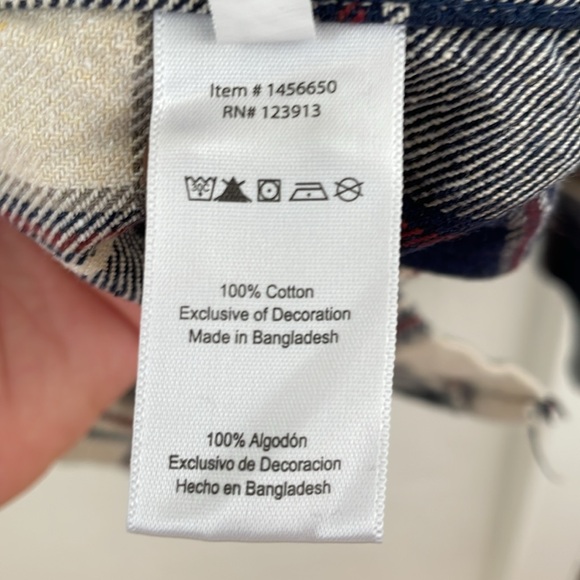 JACKS MFG. Men's Casual Button-up Flannel Shirt Size L In Blue Multi - Picture 3 of 4